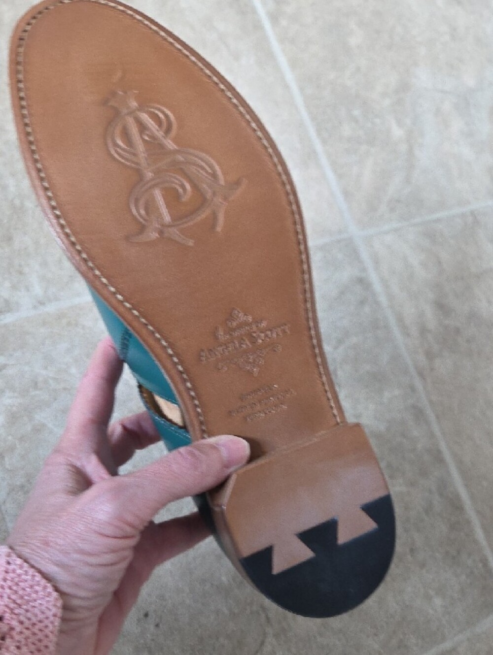 Ms Moody Women’s Green  Leather Loafers with Buckle Strap - Picture 4 of 8